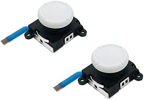 Jeylly Original 3D Analog Joystick Joy-Con Replacement Left/Right Repair Kit Thumb Sticks Sensor with 4 “Y” Screws for Nintendo Switch Joycon Controller and Switch Lite Console - 2 Pack White