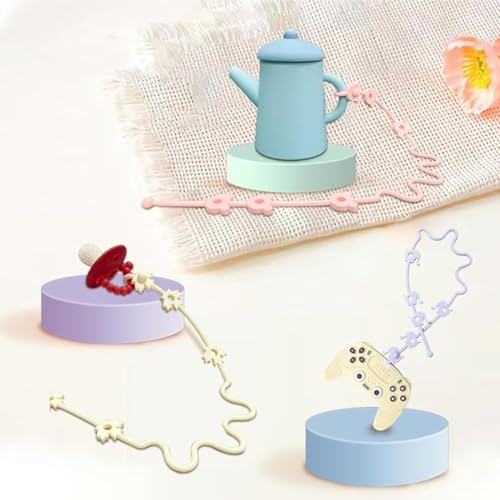 SYOSI Toy Strap, 5 Pcs Silicone Setpacifier Clip Keep Toys and Sippy Cups Secure with Toy Straps and Sippy Cup Strap Applies to Car Seat Toy, Teether Toy, High Chair, Stroller Accessories