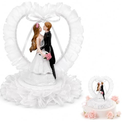 Veemoon Bride Groom Cake Topper Plastic Figurine Wedding