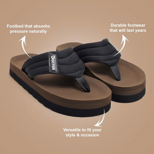 Image of Cushioned Flip Flops for Men | Padded Fabric Strap Thong Slippers | Lightweight Anti-Slip EVA Sole Everyday Wear Footwear