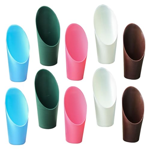 jojofuny 10 pièces Pelle Plastique Petite Tasse Forme de Seau Pelle de Jardinage Souple et Légère pour Transplantation Désherbage et Rempotage de Succulentes et Plantes Outils de Sol