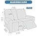 JIVINER 4 Pieces Recliner Loveseat Covers Stretch Recliner Sofa Slipcover with Elastic Bottom Jacquard Fitted Reclining Couch Cover Furniture Protector with Pockets (2 Seater, Black)