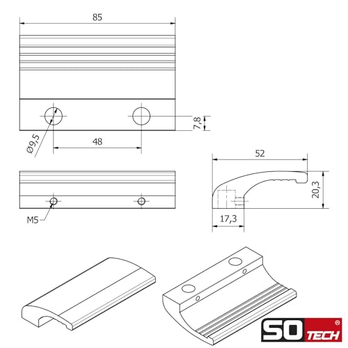 SOTECH Balkontürgriff SEJA anthrazit 82 x 52 x 20 mm Aluminium Alugriff