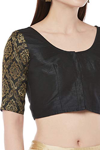 Image of Studio Shringaar Women's Brocade Sleeves Saree Blouse