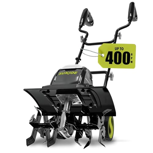 Image of Sun Joe Electric Garden Tiller & Cultivator with Steel Tines, TJ605E | 15-Amp Motor, 6 Tines, 15.7-Inch Cutting Width for Lawn, Yard & Soil Aeration