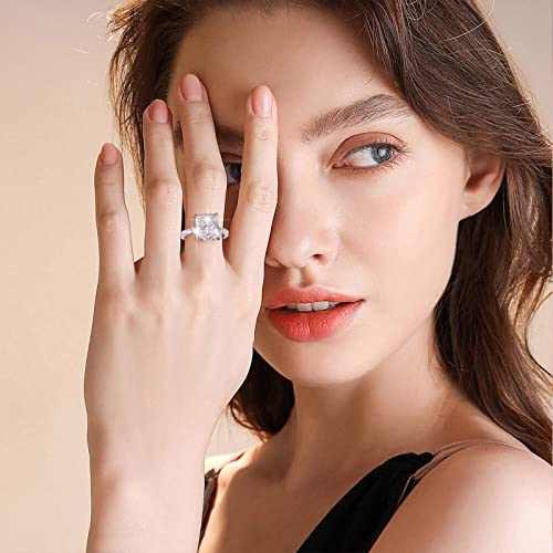 Women's Full Diamond Engagement Ring Set Silver Four Claws Oval Rhinestone Statement Promise Rings Wedding Jewelry #TOP3
