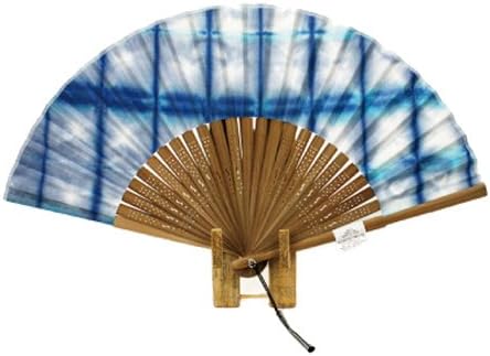 Ando SKM-2 Men's Somei Washi Fan, Uneven Dyed, Green
