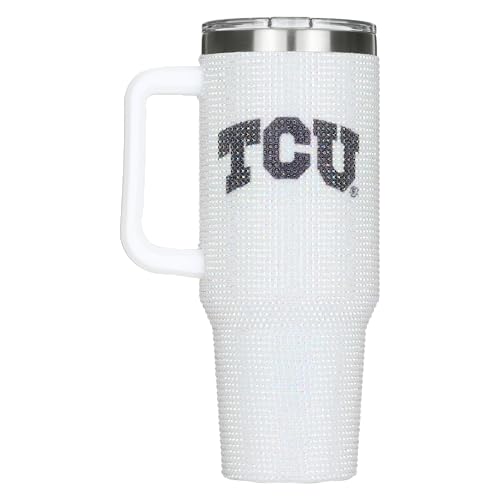 Image of The Memory Company Officially Licensed 40oz White Bling Game Day Tumbler, Texas Christian University