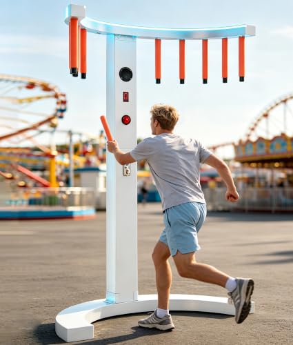 Hand Eye Coordination Training Catching Stick Game with LED Lights & MP3, Stick Game with 10-Speed Reflex Stick Arcade Machine, Indoor Outdoor Arcade Game for Party, Family Game Night, Business