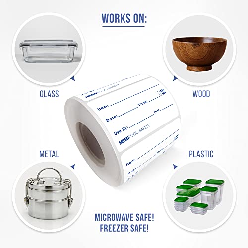 Mess Dissolvable Food Labels- 300 Removable Food Container Labels - Blank Labels For Food Containers - Dissolvable Food Labels Stickers -Freezer Labels - Bottle Labels, Jars Food Storage Labels 2X3" #TOP7