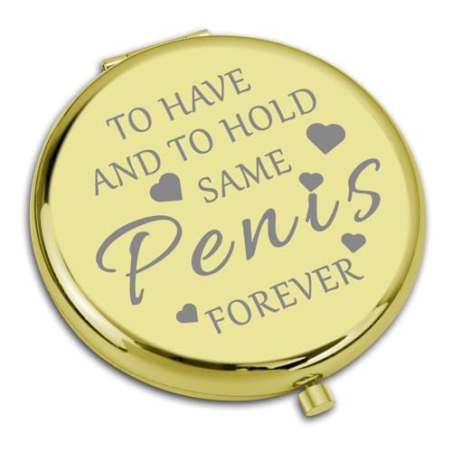 Funny Wedding Gifts for Bride Travel Compact Pocket Makeup Mirror Gift for Bride to Be Engagement Gifts Bridal Shower Bachelorette Party Gifts for Sister Friends Wife Folding Mini Pocket Mirror