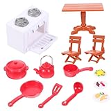 Modèle de cuisine miniature : les ornements de maison de poupée peuvent également à d'autres accessoires d'artisanat ou utilisés comme accessoires de photographie, ustensile de cuisine en bois de maison de poupée miniature