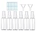 Produktbild Sprühflasche, Transparente Leere Sprühflasche mit Zerstäubereffekt, 6 x Parfümzerstäuber Zerstäuber Flaschen aus 100 ml Plastik, Tragbares Reiseflaschen Set mit 2 x Trichter und 1 x Etikett