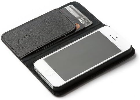 AViiQ Leather Wallet Case for iPhone 5 - Black