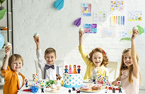 Compleanno Cake Topper,18 Pezzi Personaggi