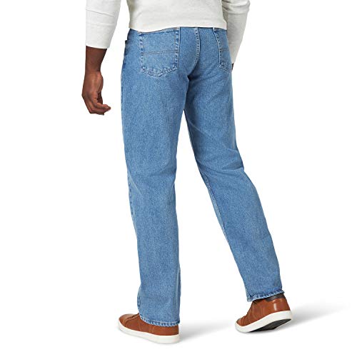 Calça jeans Wrangler Authentics masculina grande e alta clássica com ajuste relaxado com 5 bolsos, L