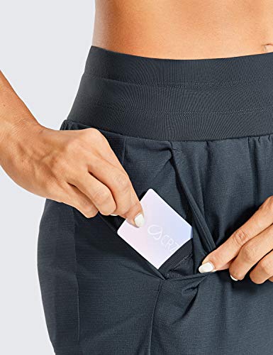 CRZ YOGA Calças de caminhada femininas de secagem rápida leve e corrediças com cordão e bolsos elást