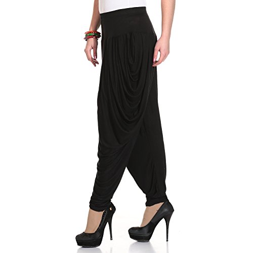 Legis Viscose Relaxed Yoga Fitness Active And Dance Wear Dhoti Pants For Women One Size - Black #TOP2