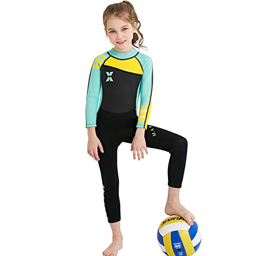 NATYFLY Roupa de mergulho infantil, roupa de banho térmica de neoprene de 2,5 mm, roupa de mergulho