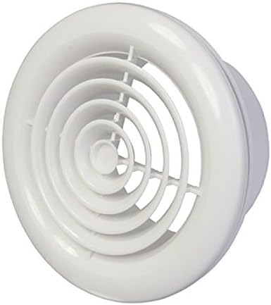 UK 6 inch 150 mm White Circular Ceiling Mounted Air Vent Grille Cover Adjustable Round Ventilation Diffuser Valve for Extract and Supply Kitchen