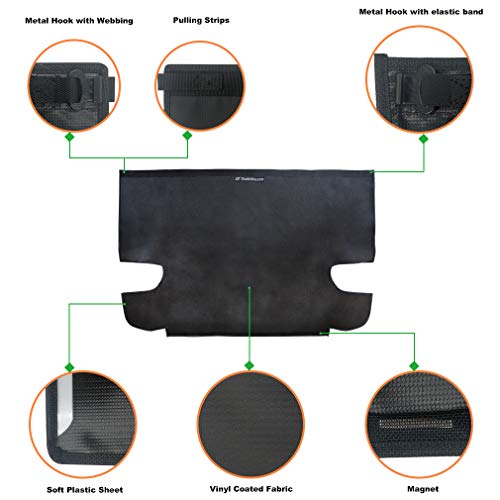 Image of Tonneau Cover for Jeep Wrangler Back Trunk Cargo Cover JK 2-Door, Black