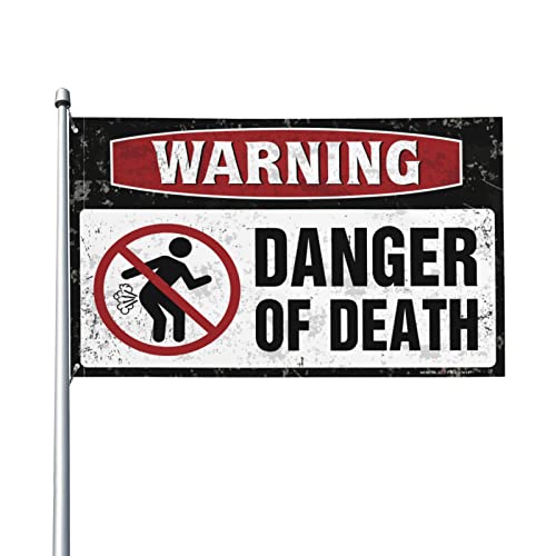 Drapeau Man Cave avertissement danger de la mort grand format en tissu suspendu pour salon