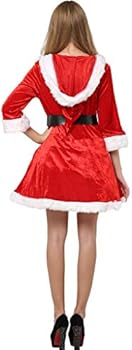 EraSpooky Miss Santa Kerstmankostuum voor dames cosplay kostuum outfit (X-Large, rood