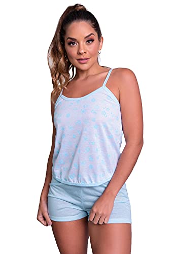 Pijama MVB Modas Adulto Feminino Blusinha Alça Short Curto