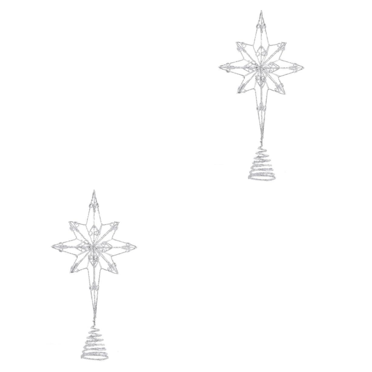 Ciieeo 2 Pezzi Puntale Per Albero Di Natale A Forma Di Stella Puntale Per Albero Di Natale Unico Stella Per Festival Decorazione Per o Di