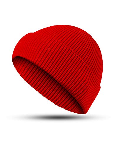 Syhood Red Beanie Hats for Women Men Unisex Winter Knitted