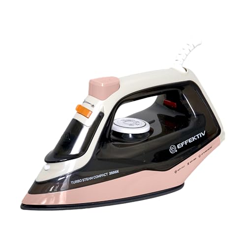 EFFEKTIV - Plancha Vapor Compact 2500X | Plancha Ropa con Suela Cerámica | Diseño Ligero y Ergonómico | Plancha Compacta con Autoapagado | 2400W de Potencia | Golpe de Vapor 500 g | Cable 2,5 m