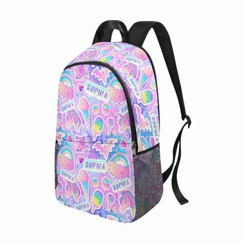Custom Colorful Ice Cream Kids Backpack for Elementary Boys Girls,Add Name Here Made Personalized Children School Book Bag for Daughter Son Fashion Unique Customized Gift Back to School3