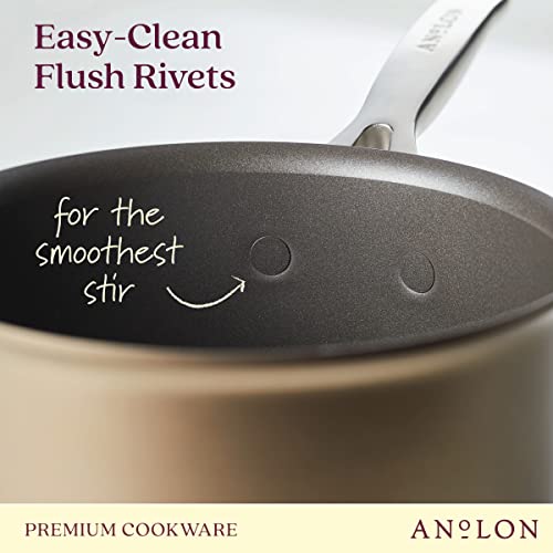 Anolon Ascend Hard Anodized Nonstick Sauce Pan/Saucepan and Lid - Good for All Stovetops (Gas, Glass Top, Electric & Induction), Dishwasher & Oven Safe with Stainless Steel Handle, 3 Quart - Bronze by Anolon - Image 7