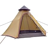 Sport Tent wasserdichte Campingzelt Familienzelt Tipi Zelt Outdoor Doppelschichten Teepee 3.1M / 10ft Pyramidenzelt Indianzelt mit festen Groundsheet, Khaki