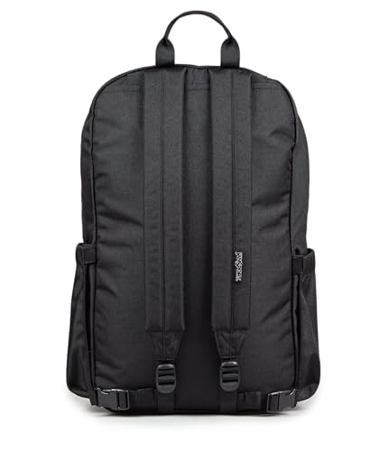 JanSport Venture Daypack – Travel Pack With Large Main Compartment, Padded Laptop Sleeve, Dual Water Bottle Pockets, and Attachment Buckles, Black3
