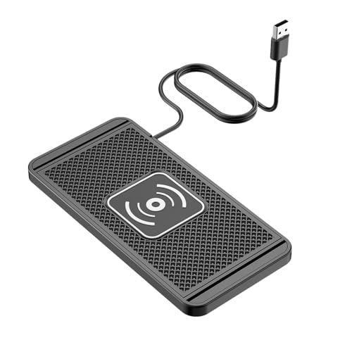 Cargador inalámbrico de coche rápido 15W y alfombra de carga recortable universal