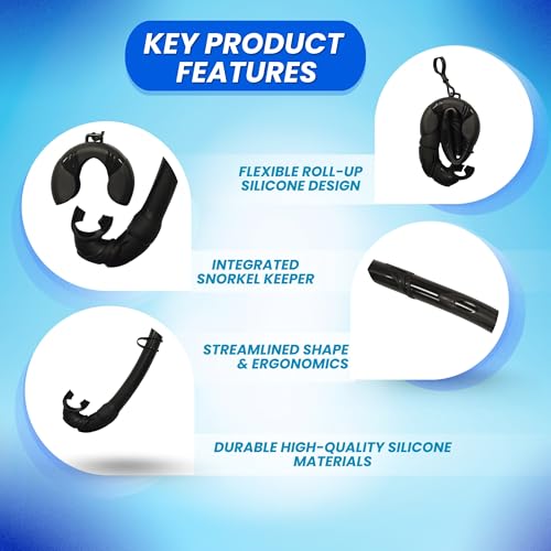 Scuba Choice Silicone Roll-up Nautilus Snorkel with Storage Case, Black - Compact 15" Flexible Snorkel, 3-1/2" Container, Easy to Pack & Store, Includes Durable Keeper for Travel Convenience by Scuba Choice - Used condition - Image 6