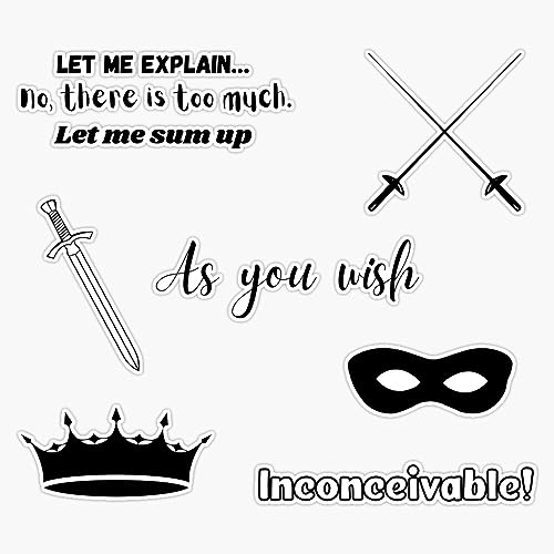 Princess Bride Set Sticker Vinyl Waterproof Sticker Decal Car Laptop Wall Window Bumper Sticker 5