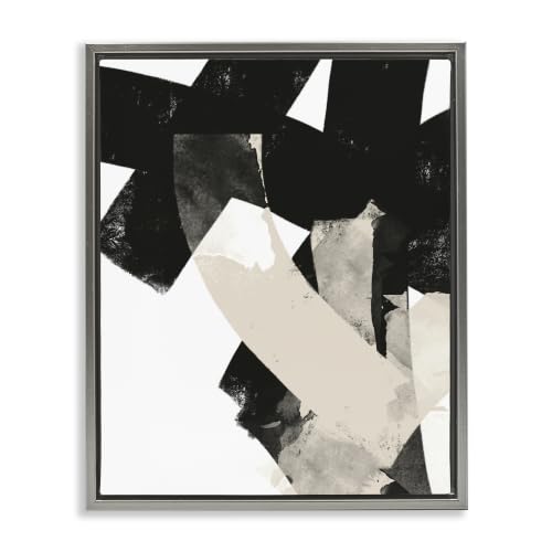 Curved Layered Stripes Abstract, 24 x 30 Inch Canvas in Floater Frame