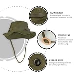 Mil-Tec US GI kapelusz dżungli • Klasyczny kapelusz Boonie Hat ze 100% bawełny • taktyczny kapelusz z tkaniny Ripstop • outdoorowy kapelusz przeciwsłoneczny z paskiem pod brodę i wentylacją