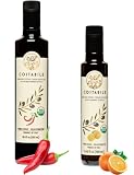 Orange Infused Olive Oil & Garlic Infused Olive Oil from Italy. Extra Virgin Olive Oil from a Single