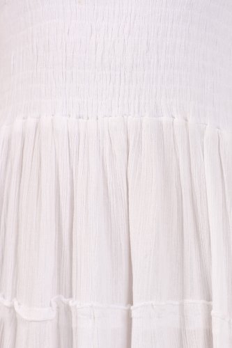 Image of Sakkas Cotton Crepe Smocked Peasant Gypsy Boho Renaissance Mid Length Dress