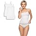 Produktbild Bamboo Basics - Damen Bambus Spaghettitops - Vera - 2er-Pack - Runden Halsausschnitt - Verstellbare, Schmale Schultergurte - Atmungsaktiv - M - Weiß
