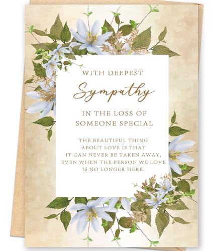 FANCYLUCKY Sympathy Cards for Loss of Loved One, Condolences Card, Thinking of You Card Gifts for Women Men