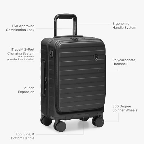 Traveler's Choice Novia Top Opening Expandable Polycarbonate Luggage with Spinner Wheels, Black, 30-Inch Large by Traveler's Choice - Used condition - Image 7