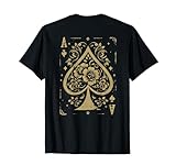 Floral Ace of Spades Vintage Design - On Back T-Shirt