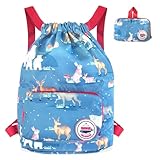 Mochila plegable impermeable con cordón para niños, Mochila plegable con cordón para avión