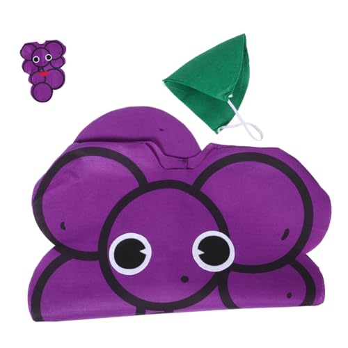 LIGIGWASH Costume Raisin Garçon Fille pour Spectacle Déguisement Fête Carnaval Halloween Garçon Fille avec Chapeau Écologique DIY