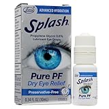 Splash Pure PF Dry Eye Relief Lubricant Eye Drops, Presevative-Free, 0.34 Fl Oz Bottle (Pack of 1)
