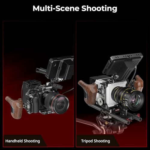 Image of SMALLRIG Rotating Right-Side Wooden Handle with NATO Clamp & NATO Rail, Load Capacity up to 15kg, One-Touch Rotation, 360 Angle Adjustment, Anti-Slip Design